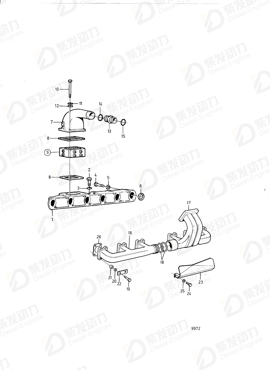 VOLVO Exhaust pipe 469527 Drawing VOLVO Exhaust pipe 469527 Drawing